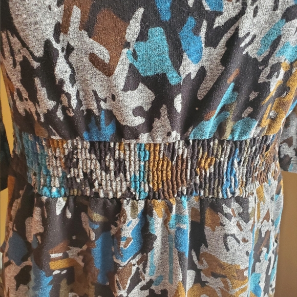 Forever 21 Multicolor 3/4 quarter Sleeved Calico Patterned Dress Size S - Picture 3 of 7